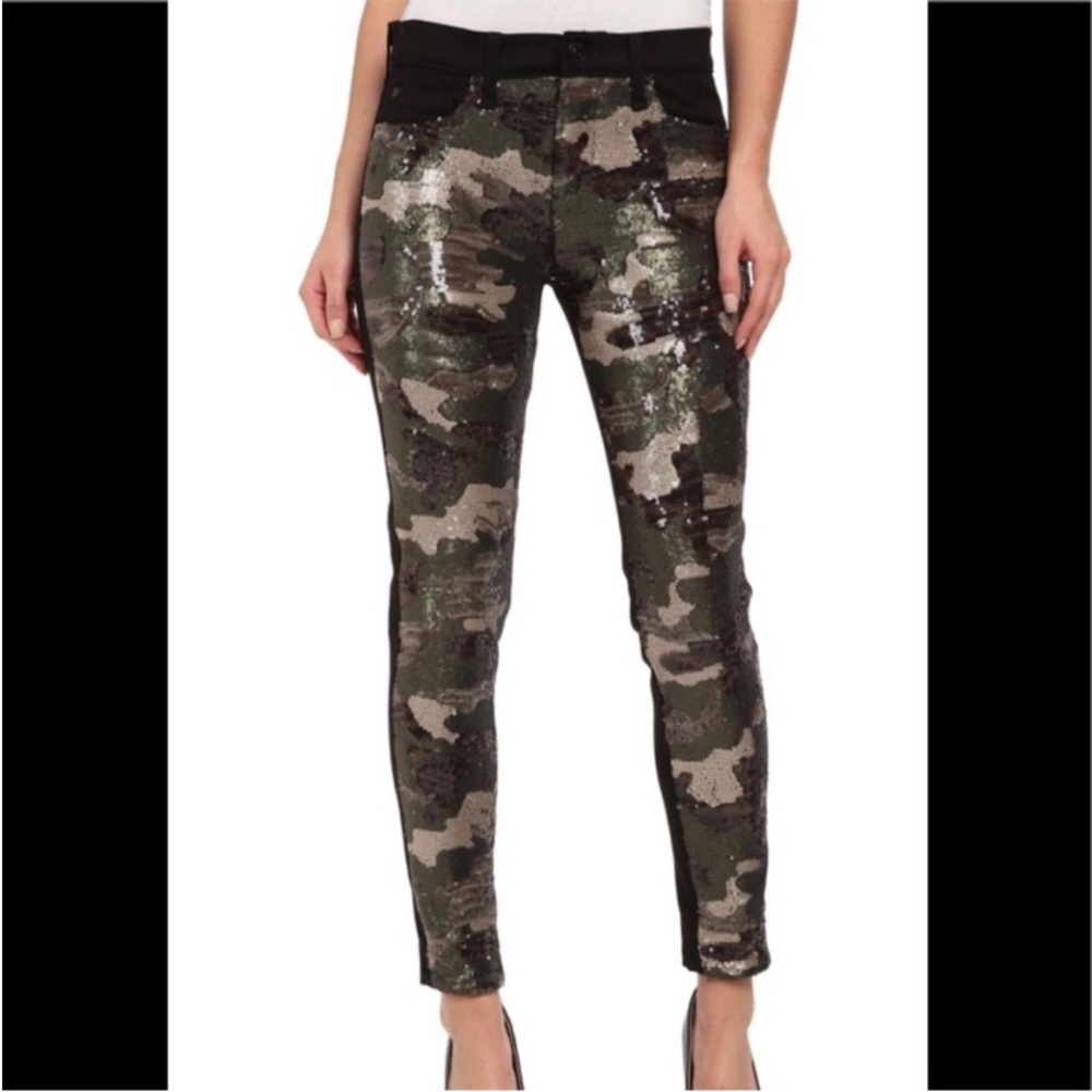 Hudson Jeans with beautiful camo sequins on front.